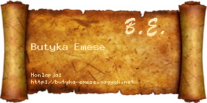 Butyka Emese névjegykártya